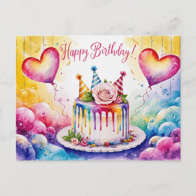 Cartão Postal Postcards Happy Birthday Gateau 11 (Frente)