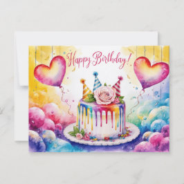 Cartão Postal Postcards Happy Birthday Gateau 11