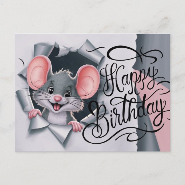 Cartão Postal Postcards Happy Birthday Souris 02 (Frente)