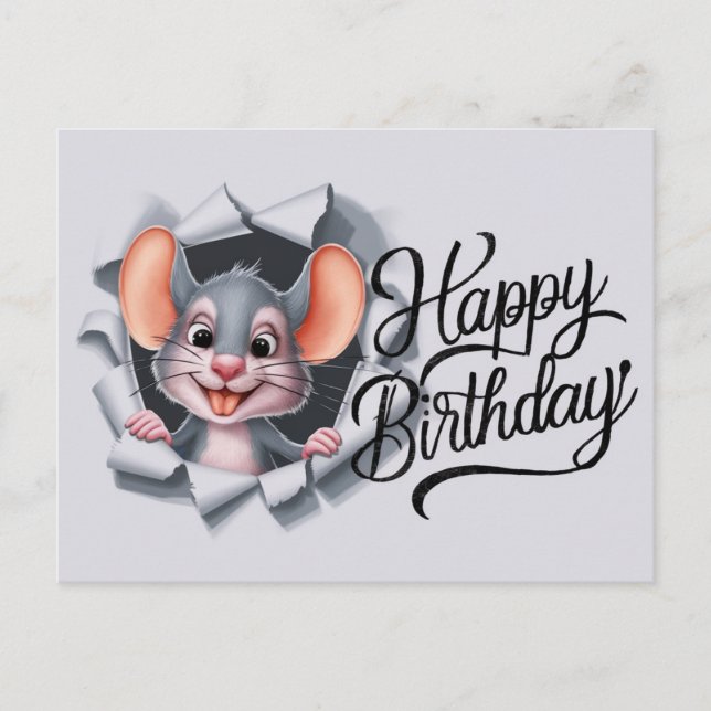 Cartão Postal Postcards Happy Birthday Souris 03 (Frente)