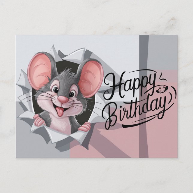 Cartão Postal Postcards Happy Birthday Souris 04 (Frente)