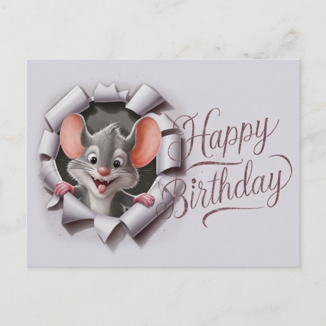 Cartão Postal Postcards Happy Birthday Souris 05 (Frente)