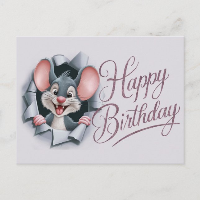 Cartão Postal Postcards Happy Birthday Souris 06 (Frente)