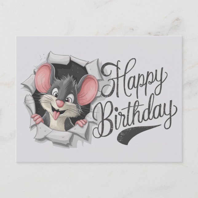 Cartão Postal Postcards Happy Birthday Souris 07 (Frente)