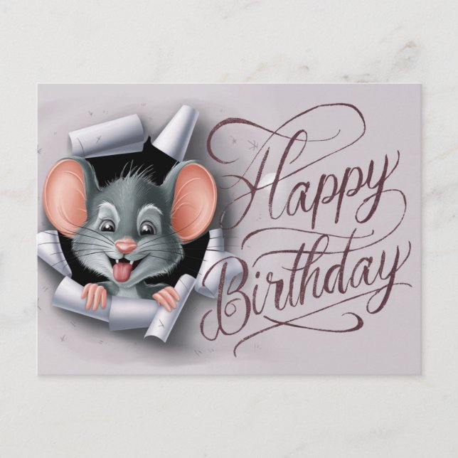 Cartão Postal Postcards Happy Birthday Souris 08 (Frente)