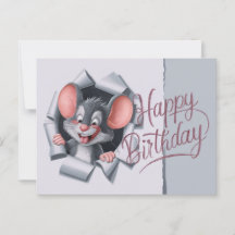 Postcards Happy Birthday Souris 09
