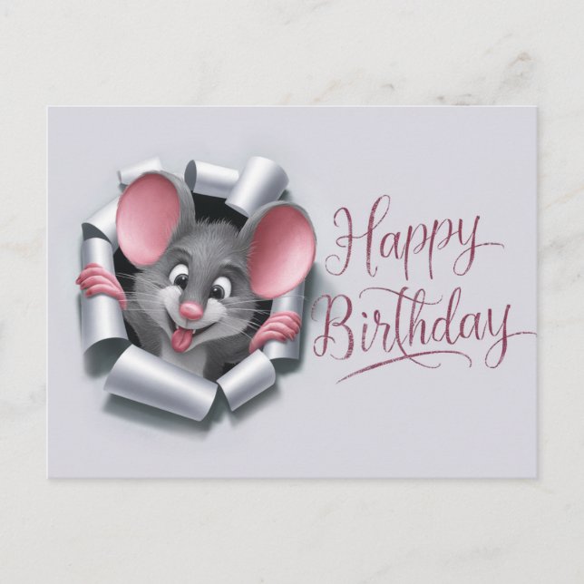 Cartão Postal Postcards Happy Birthday Souris 10 (Frente)