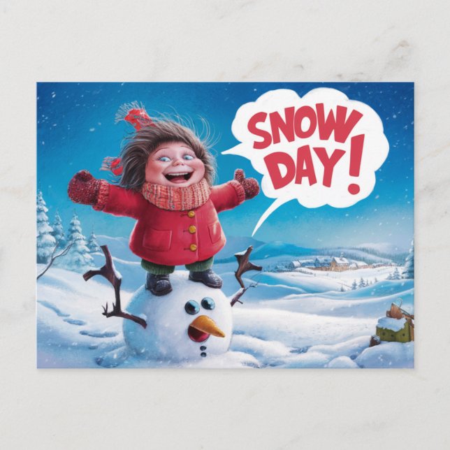 Cartão Postal Postcards Snow Day 03 (Frente)