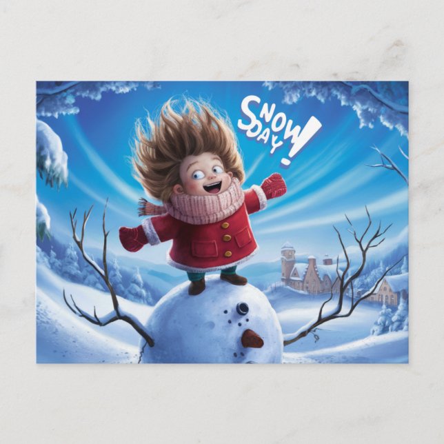 Cartão Postal Postcards Snow Day 04 (Frente)