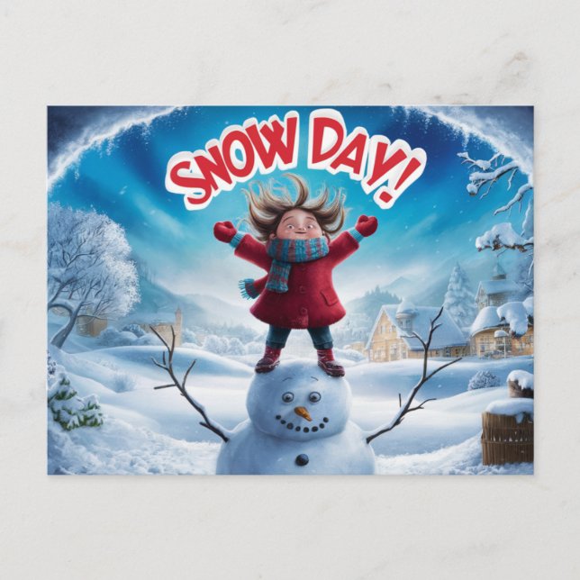 Cartão Postal Postcards Snow Day 06 (Frente)