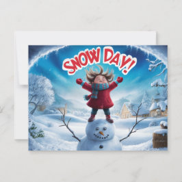 Cartão Postal Postcards Snow Day 06