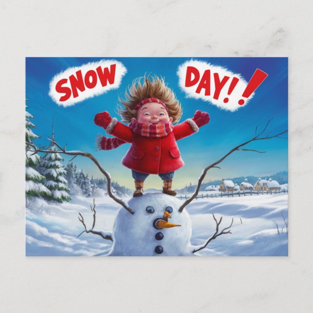 Cartão Postal Postcards Snow Day 07 (Frente)