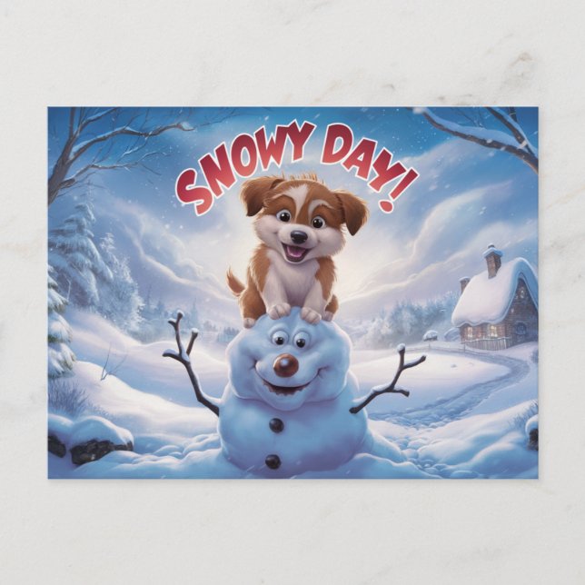 Cartão Postal Postcards Snow Day 08 (Frente)