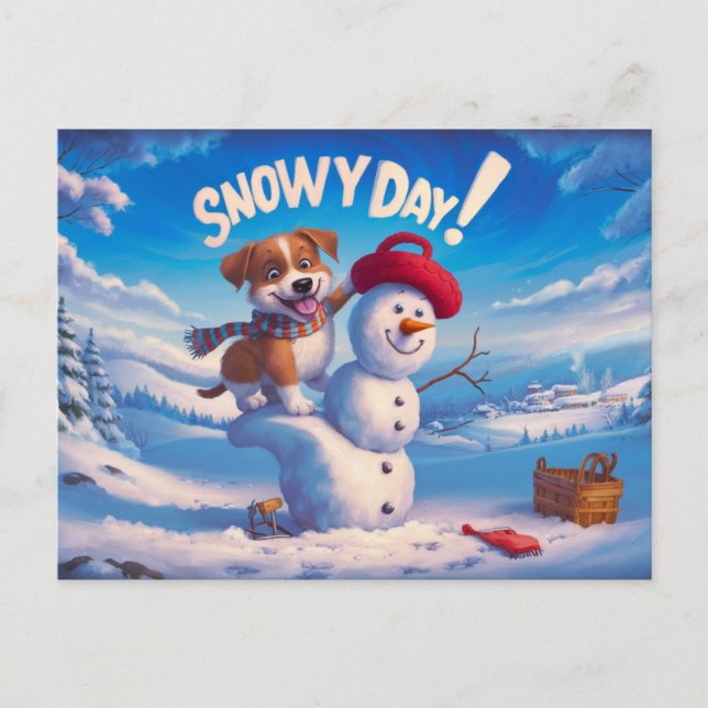 Cartão Postal Postcards Snow Day 09 (Frente)