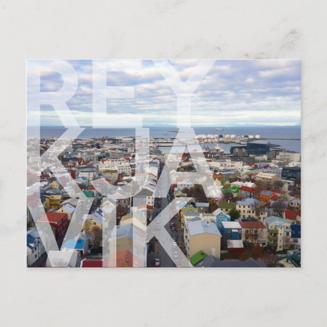 Cartão Postal POSTCARTÃO DE REykjavík Cityscape (Frente)