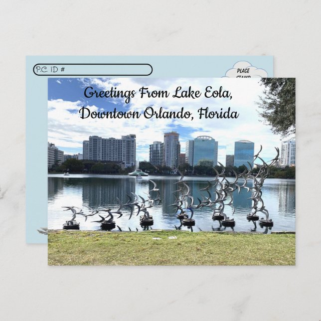 Cartão Postal Postcross - Saudações de Orlando, Flórida (Frente/Verso)