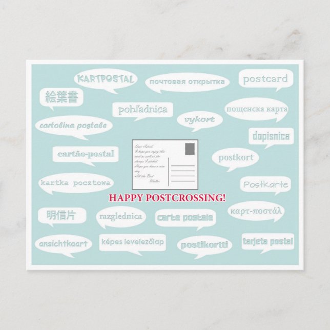 Cartão postal "Postcross Speechbubbles" (Frente)