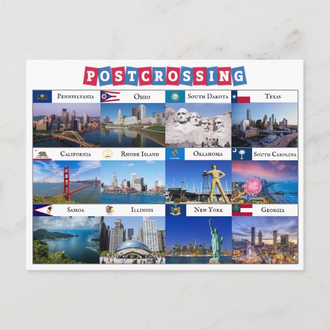 Cartão postal Postcrossing (Frente)