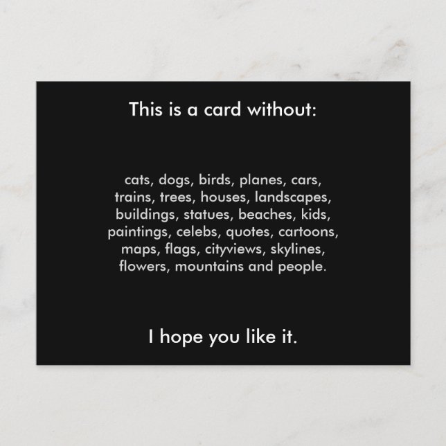 Cartão Postal Postcrossing sem nada do habitual (Frente)