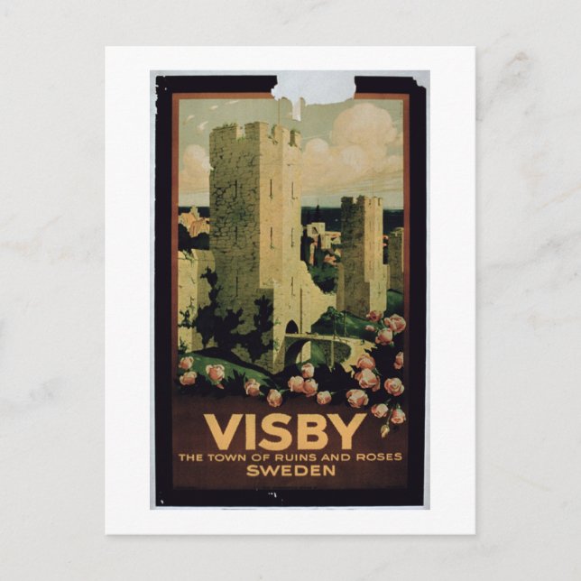 Cartão Postal Poster anunciando a cidade de Visby, Suecia (colo (Frente)