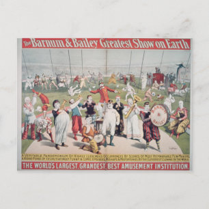 Cartão Postal Poster anunciando o Barnum