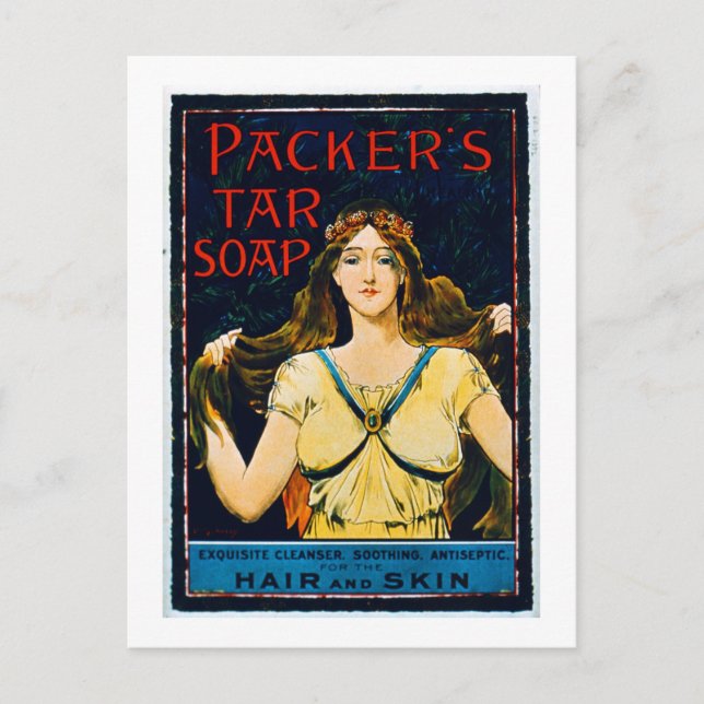 Cartão Postal Poster anunciando 'Packer's Tar Soap' (cor ilumina (Frente)