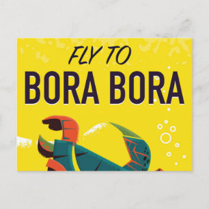 Cartão Postal Poster Bora Bora viagens vintage