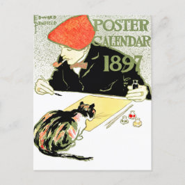 Cartão Postal Poster Calendar - Edward Penfield - vintage cat ar