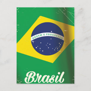Cartão Postal Poster da bandeira nacional do Brasil
