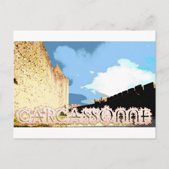 Cartão Postal Poster da cidade de Carcassonne (Frente)