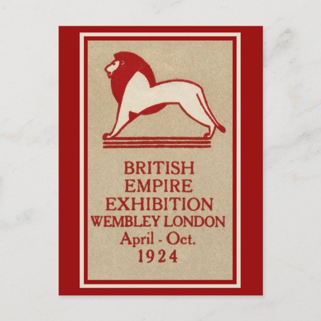 Cartão Postal poster da Exposição do Império Britânico em 1924 (Frente)