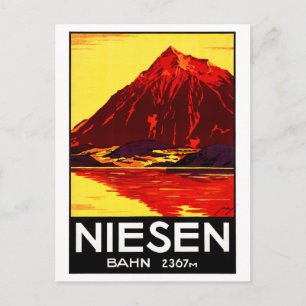 Cartão Postal Poster da Viagens vintage Niesen da suiça restaur