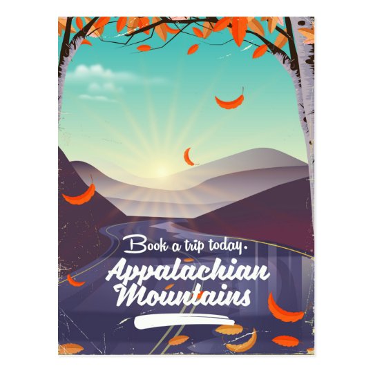 Cartão Postal Poster das viagens vintage das montanhas apalaches