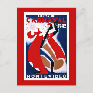 Cartão Postal Poster das viagens vintage de "Montevideo"