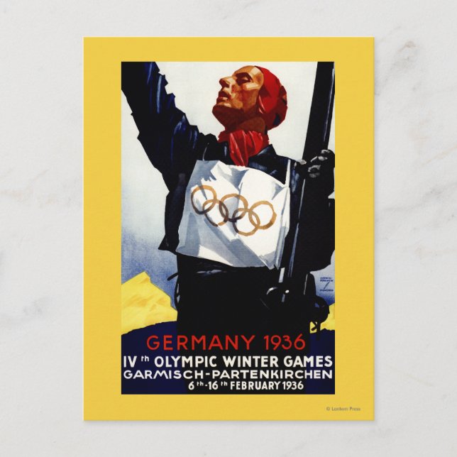 Cartão Postal poster de anúncio dos Jogos de inverno da Olimpiad (Frente)