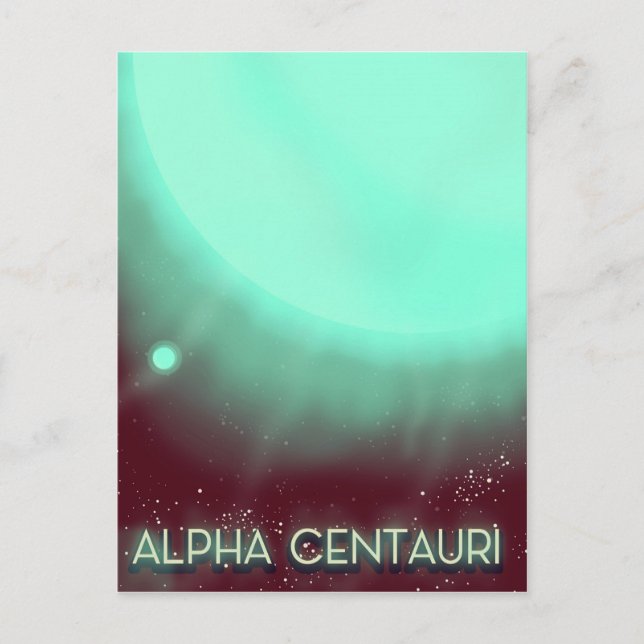 Cartão Postal Poster de Arte Espacial Alpha Centauri (Frente)