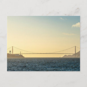 Cartão Postal Pôster de Arte Fotográfico do Pôr do Sol na Ponte