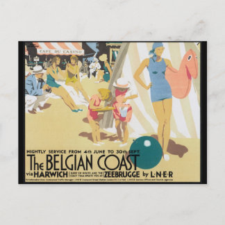 Cartão Postal Poster de-arte na costa belga