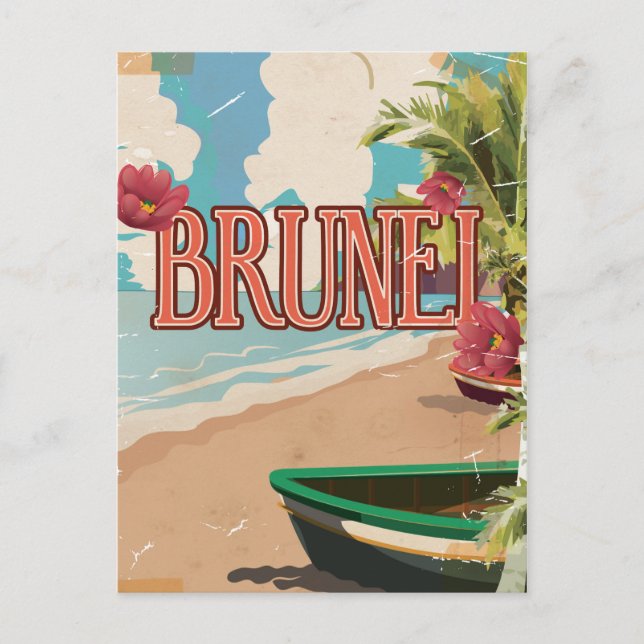 Cartão Postal Poster de Brunei. (Frente)