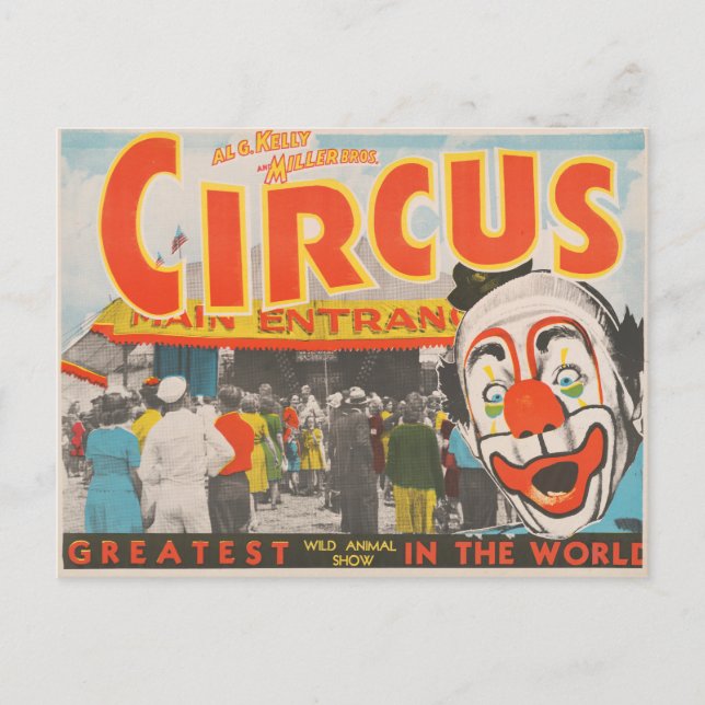 Cartão Postal Poster De Circo De Pessoas Que Entram No Topo Gran (Frente)