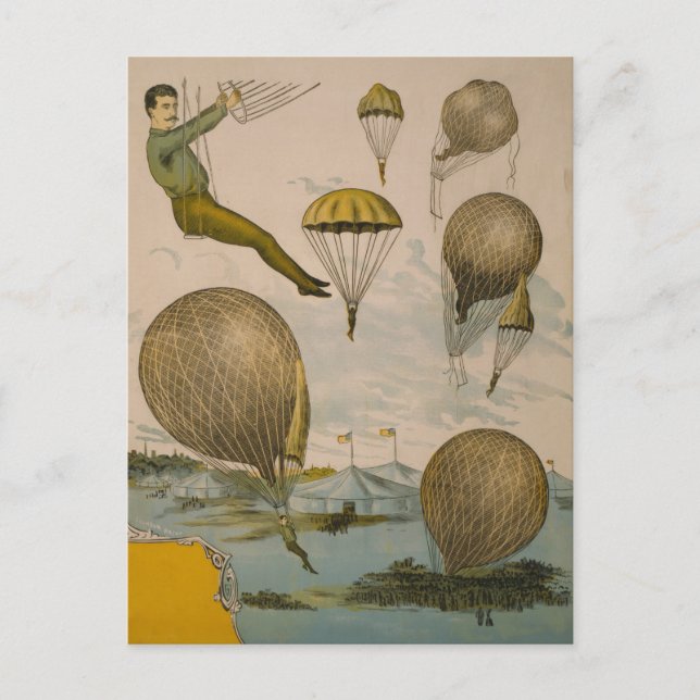 Cartão Postal Poster De Circo De Um Balão Aéreo (Frente)