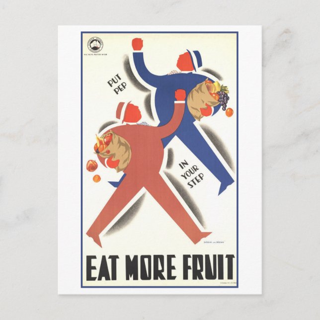 Cartão Postal Poster de "Coma mais Fruta" (Frente)