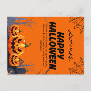 Cartão Postal Poster de Dia Feliz Negro e Laranja