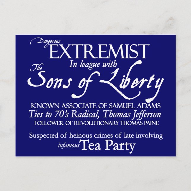 Cartão Postal Poster de Estilo Extremist do Século XVIII Perigos (Frente)