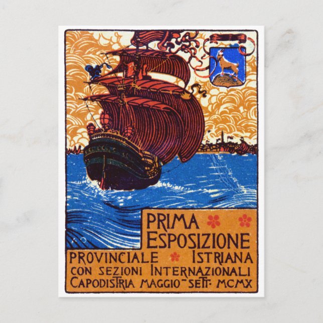 Cartão Postal poster de Expo Istriano 1910 (Frente)