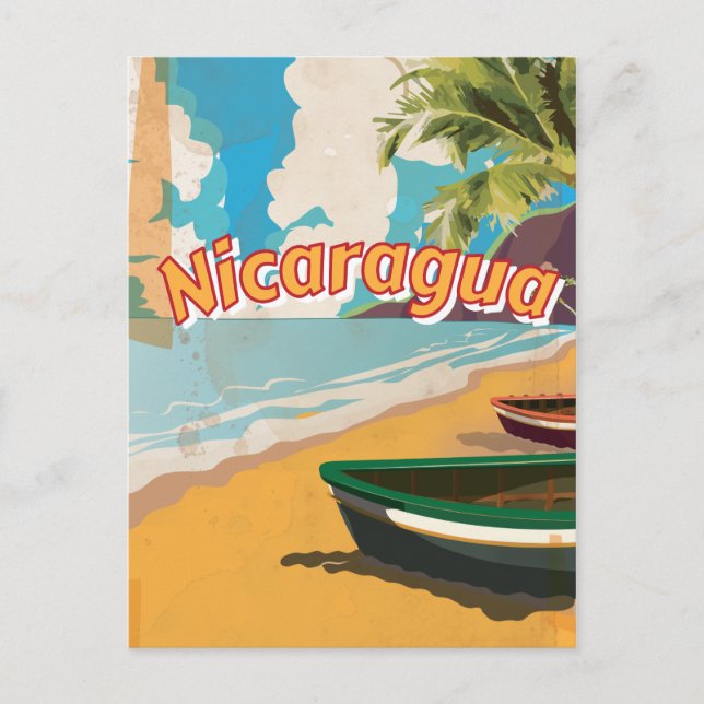 Cartão Postal Poster de férias da Nicarágua Vintage (Frente)