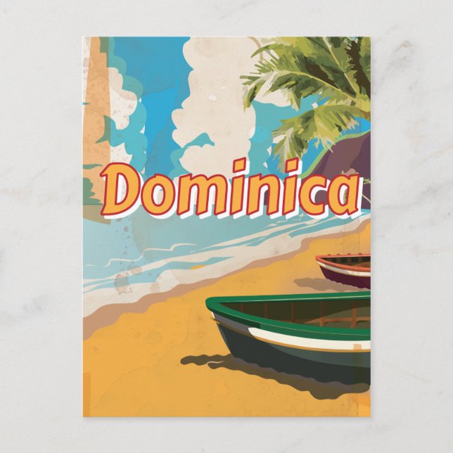 Cartão Postal Poster de férias de Dominica Beach (Frente)