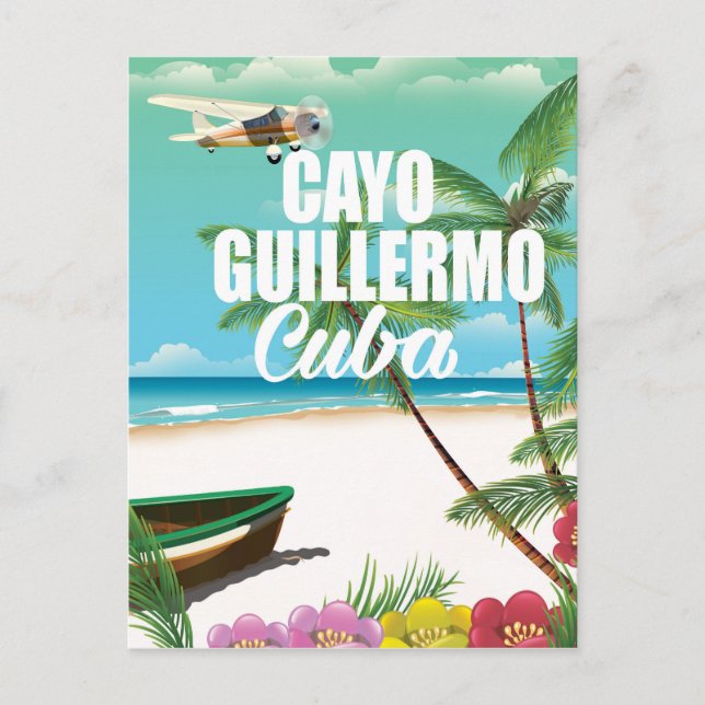 Cartão Postal Poster de férias de praia de Cayo Guillermo (Frente)