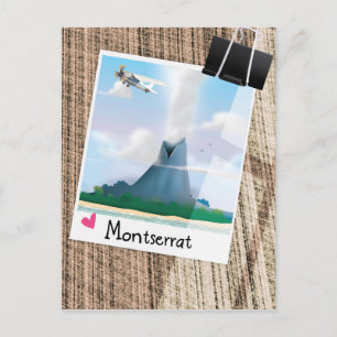 Cartão Postal Poster de férias do vulcão Montserrat.