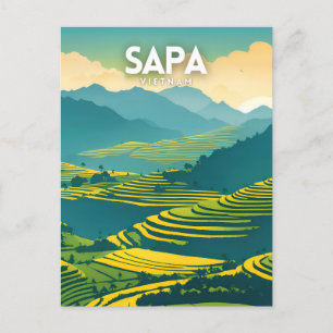 Cartão Postal Poster de ilustração do Vietnã da Sapa